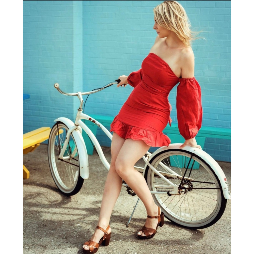 Sabo M Red Linen Mini Dress
